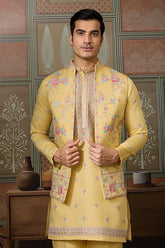 Haldi Kurta with Koti for Men
